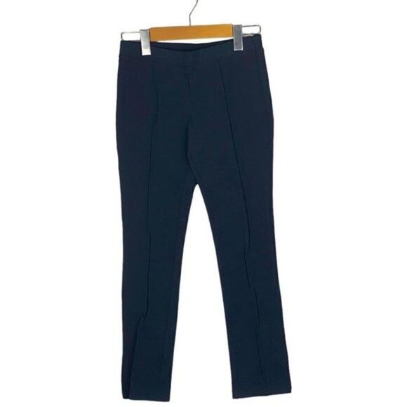 BROOKS BROTHERS Fleece Women's Navy Blue Pleated Stretch Leggings US L - Picture 1 of 6